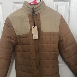 Men’s beige / cream puffer jacket medium - Josiah the nomad -Brand new with tag!